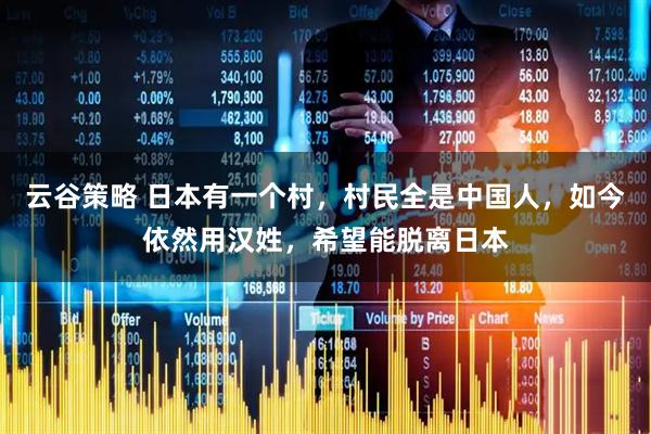 云谷策略 日本有一个村，村民全是中国人，如今依然用汉姓，希望能脱离日本