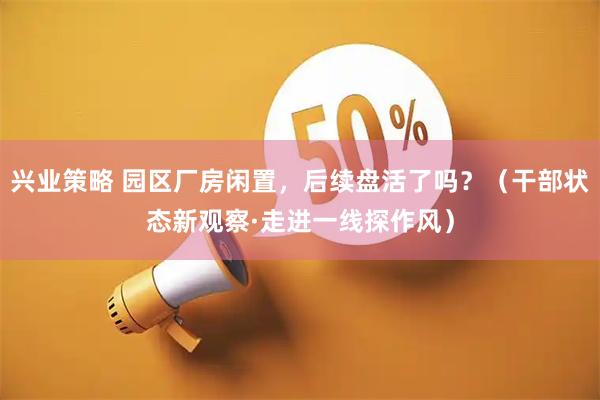兴业策略 园区厂房闲置，后续盘活了吗？（干部状态新观察·走进一线探作风）